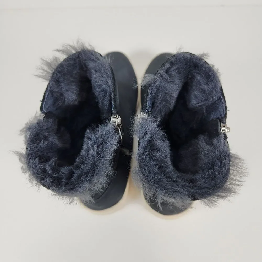 J/Slides NYC‎ Womens Size 7 Henley Navy Platform Boots Shoes Charcoal Gray